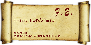 Friss Eufémia névjegykártya